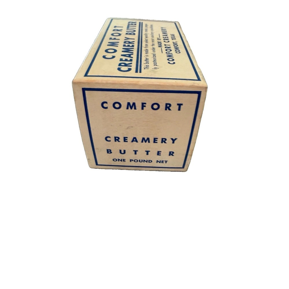 Vintage One Pound Size Cardboard Butter Box Comfort Creamery Comfort Texas - Picture 2 of 4